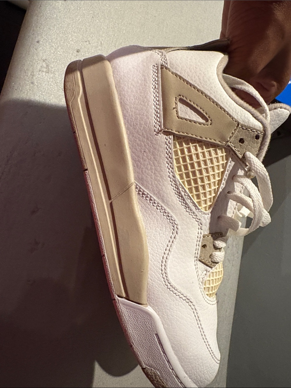 Kids Jordan  White and Cream Casual Athletic Sneakers